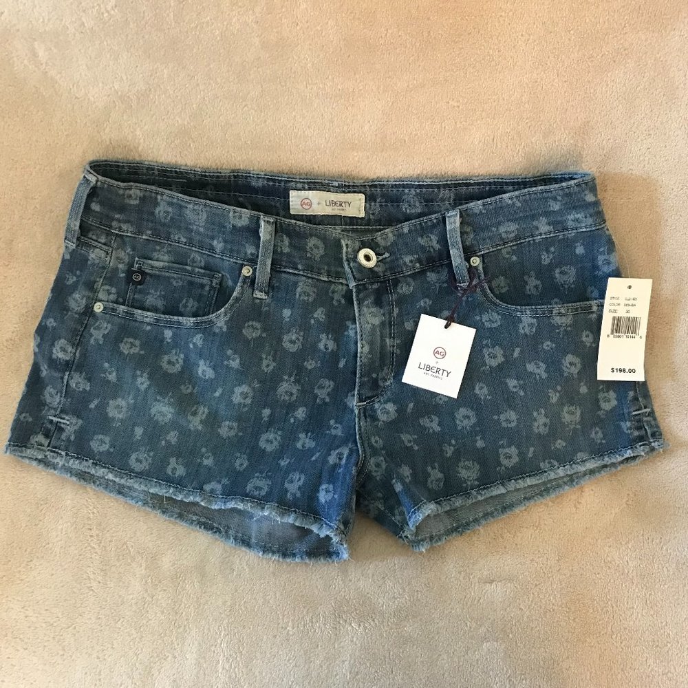 ADRIANO GOLDSCHMIED LOW RISE Size 30 Floral Printed Cut-off Jeans Shorts